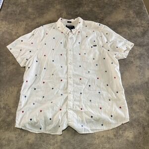 Chubbies Friday Shirt 2XL ALL STARS NO STRIPES White Short Sleeve Button Up